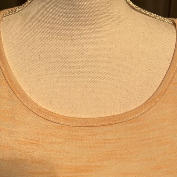 𝅺PAPERMOON Cream & Orange 3/4 Sleeve Top w/ Lace Hem, M - Picture 2 of 7